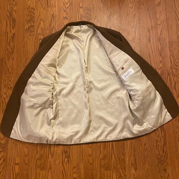 Oscar de la Renta Men's Tailored Clothing Brown Wool Blazer Size 42R - Picture 3 of 5